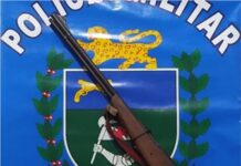 PM apreende arma de fogo durante verificação de denuncia de furto de gado