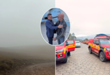 Buscas por helicóptero com cantor Rick entram no 2º dia com cães, drones e baixa visibilidade em SC.