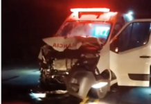 Motociclista morre em colisão com ambulância de Anastácio na BR-262